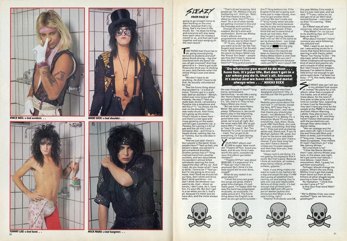 Kerrang! Cover Story - Sleazy Livin' 1986