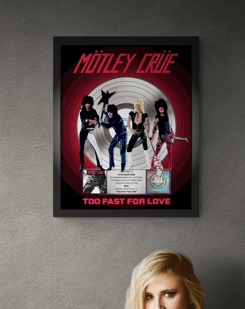 Too Fast For Love Commemorative Album Plaque