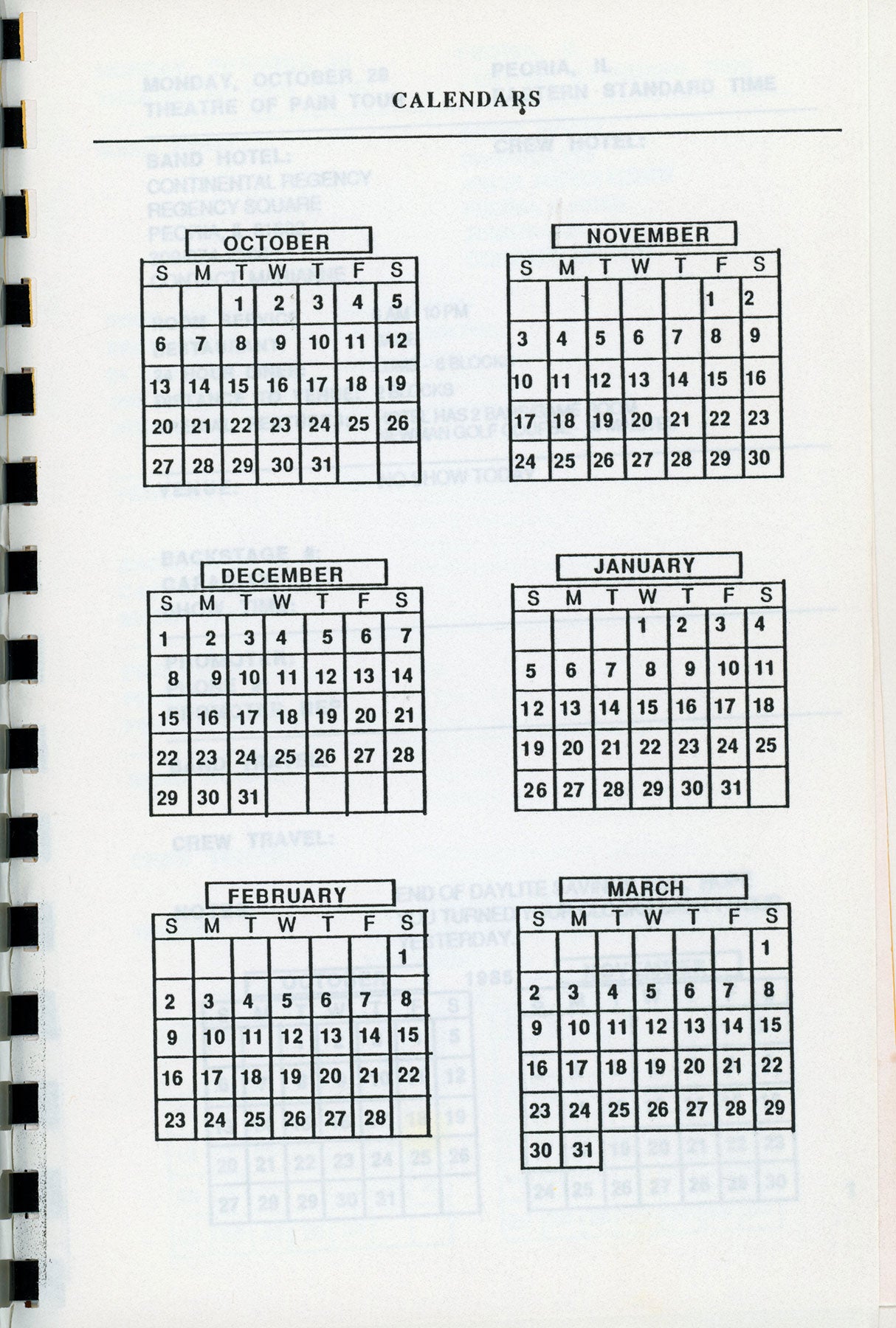 Theatre of Pain Tour Book