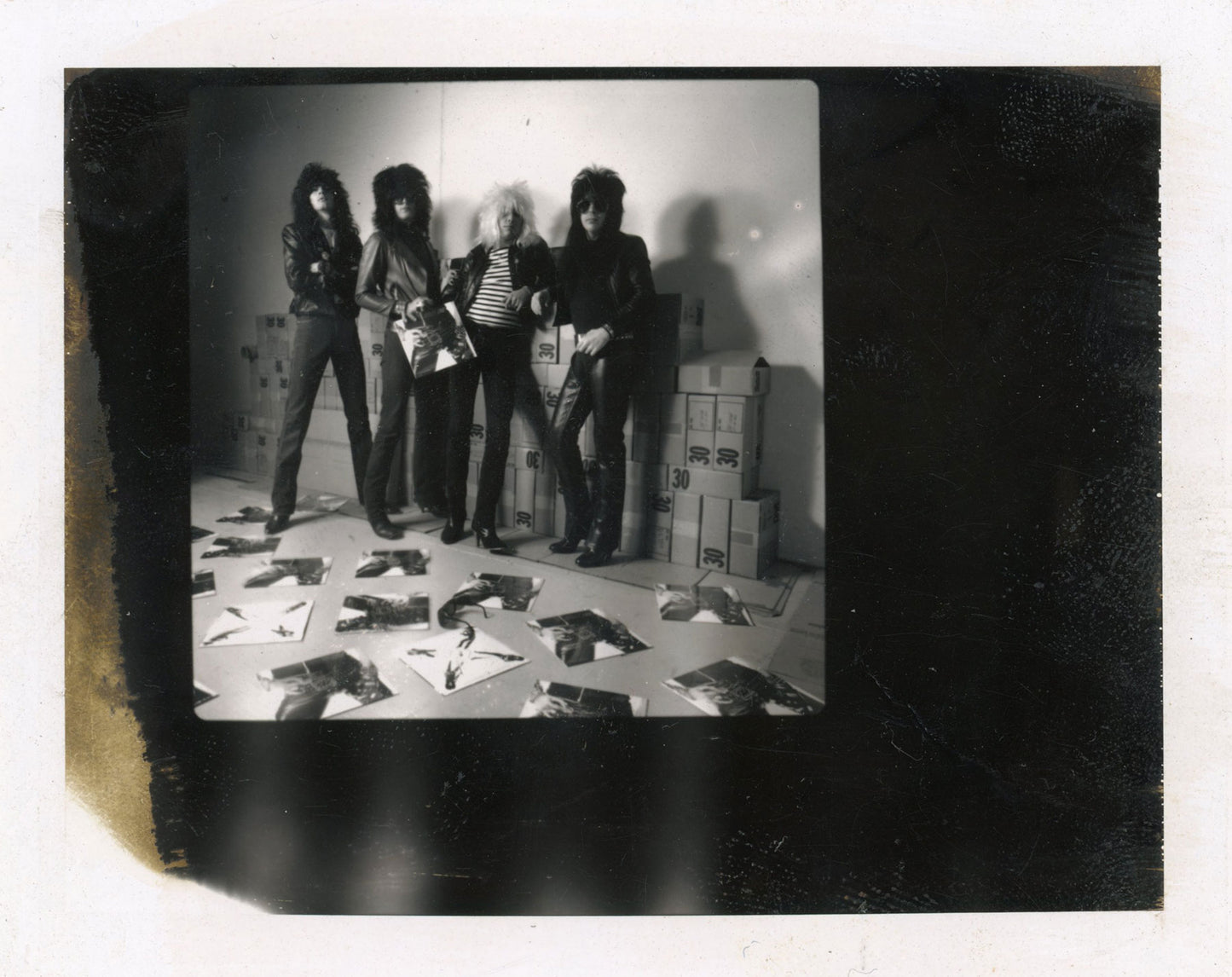 Motley Crue with self-published pressing of Too Fast For Love 1981