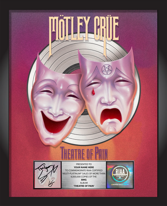 Theatre of Pain 40th Anniversary Commemorative Album Plaque