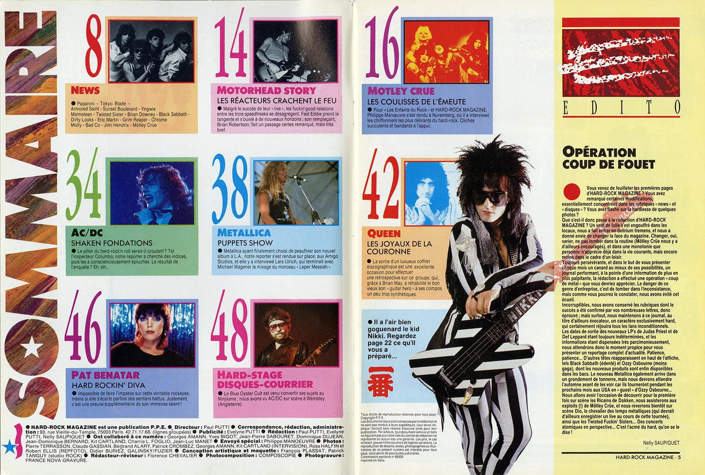 Hard Rock Magazine France March 1986, Mötley Crüe Cover Story