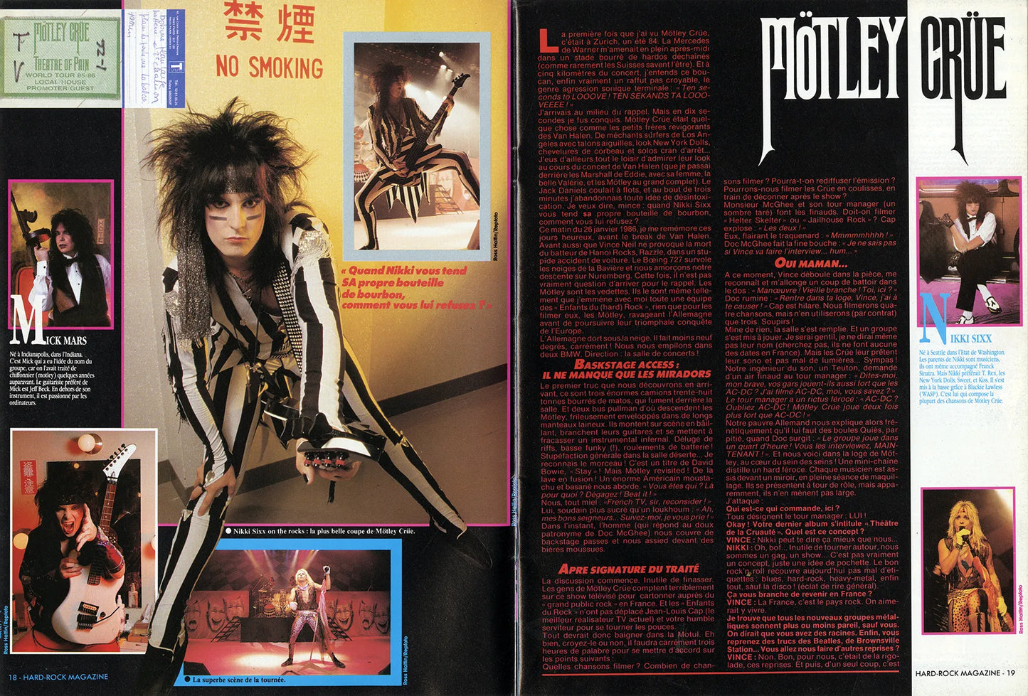 Hard Rock Magazine France March 1986, Mötley Crüe Cover Story