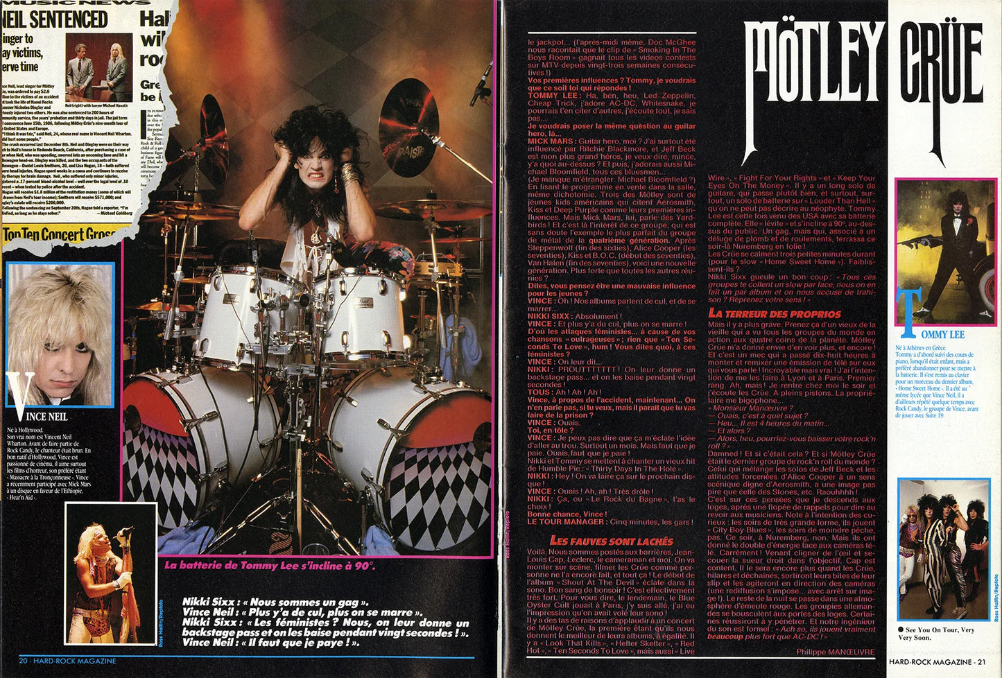Hard Rock Magazine France March 1986, Mötley Crüe Cover Story
