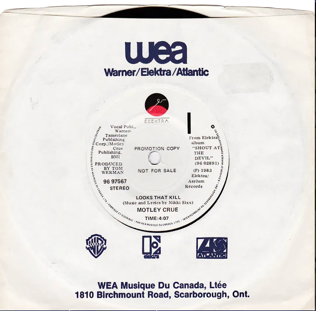 "Looks That Kill" Canada 7" Single, 1983