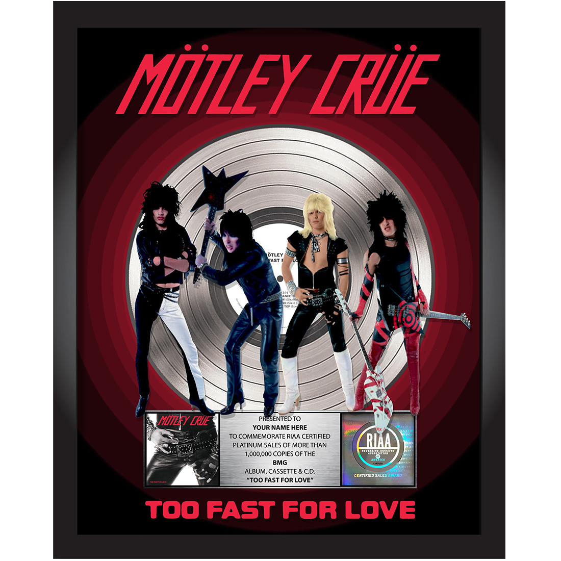 Too Fast For Love Commemorative Album Plaque