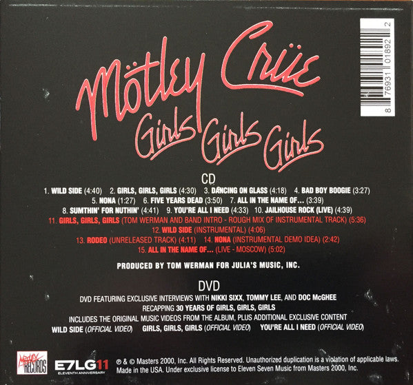 Girls, Girls, Girls 30th Anniversary Edition CD & DVD