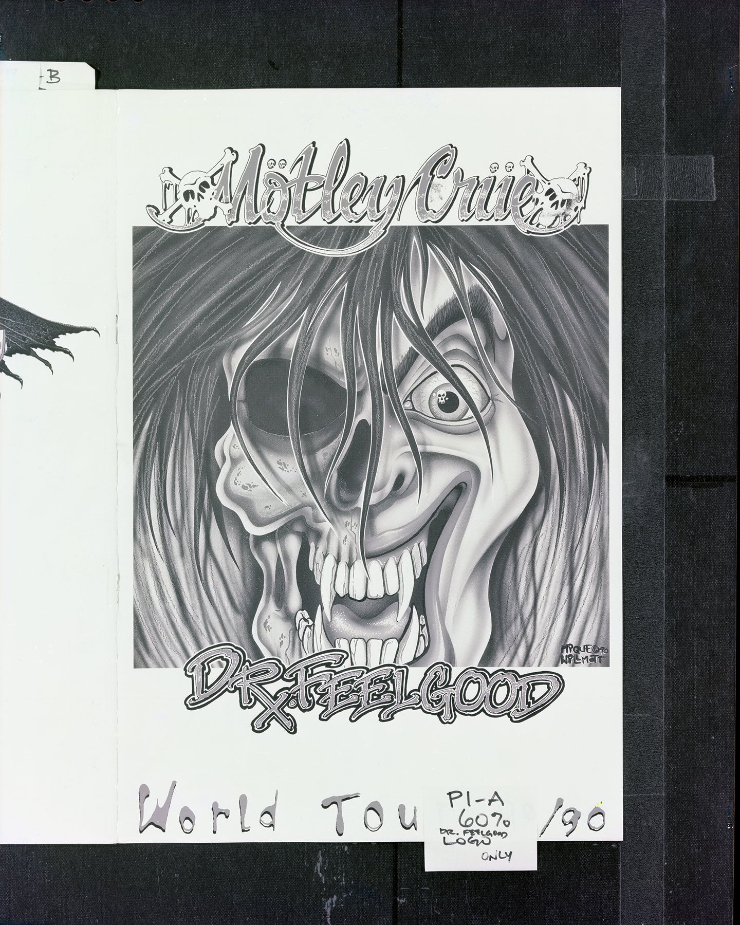 Artwork draft of the Dr. Feelgood Tour Book by MiQ 1990