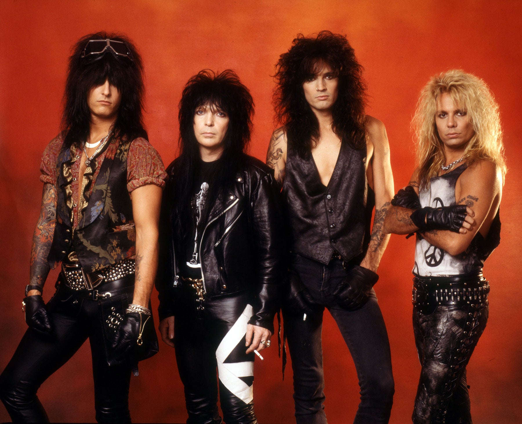 Promotional photo shoot outtake of Motley Crue for Dr. Feelgood circa 1989