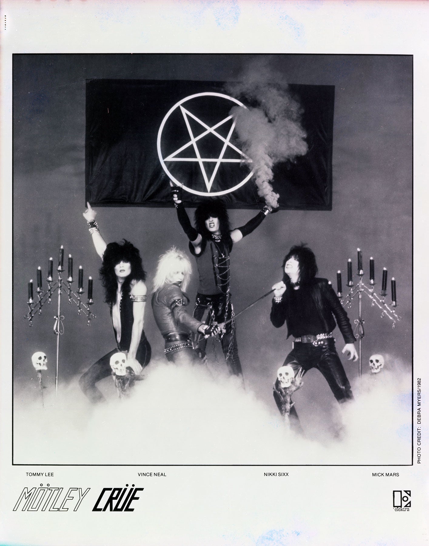 Satanic band portrait of Motley Crue to promote Shout At The Devil 1982