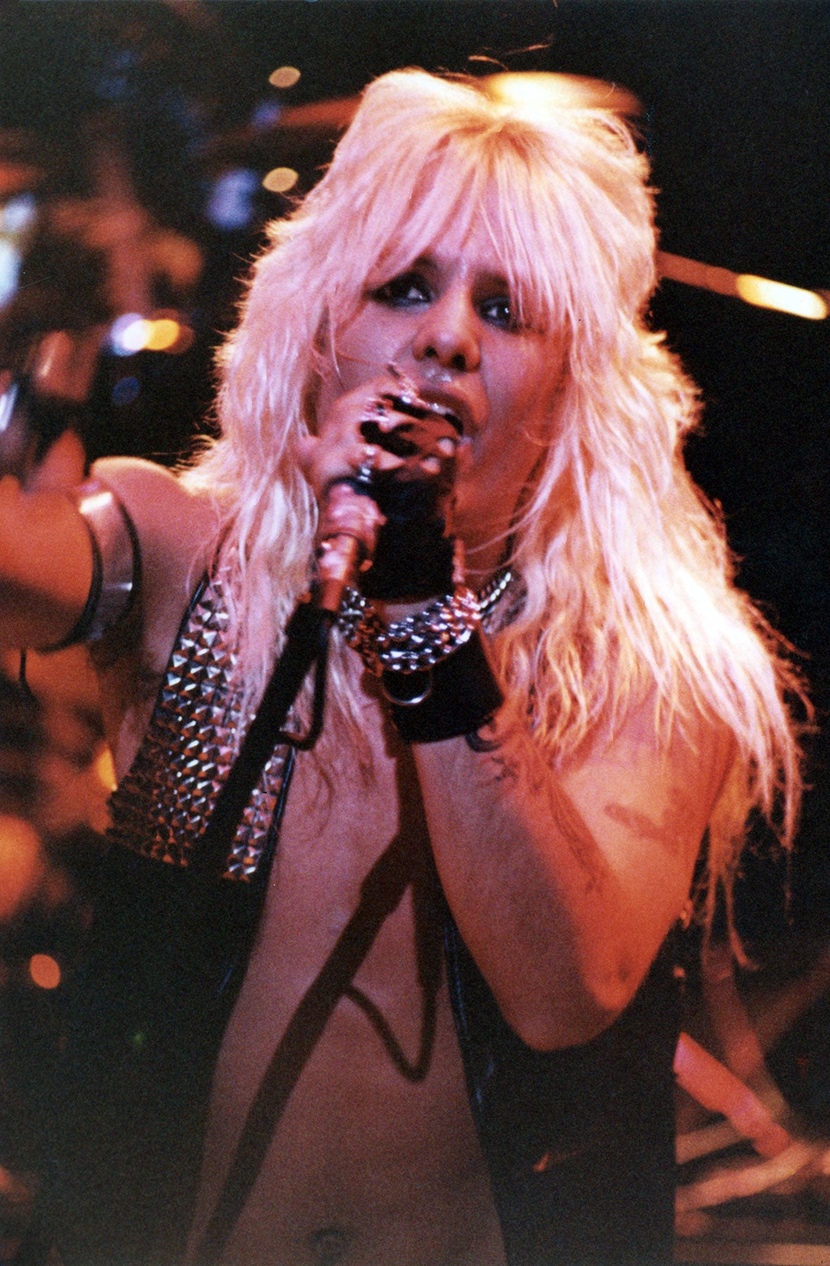 Solo shot of Vince Neil on the Shout At The Devil Tour 1983