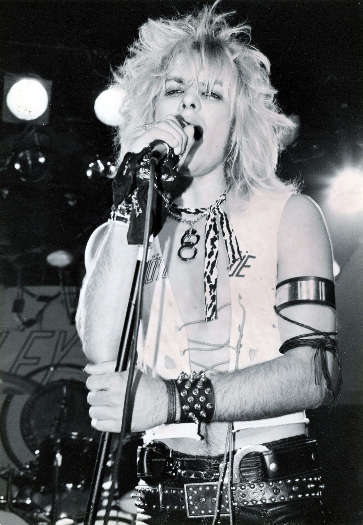 Early photo of Vince Neil on the Sunset Strip 1981